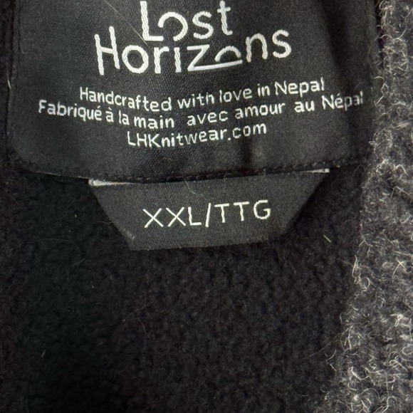 Lost Horizons Handcrafted Wool Jacket XXL Fleece Lined Nepal Deer Floral - Picture 8 of 11